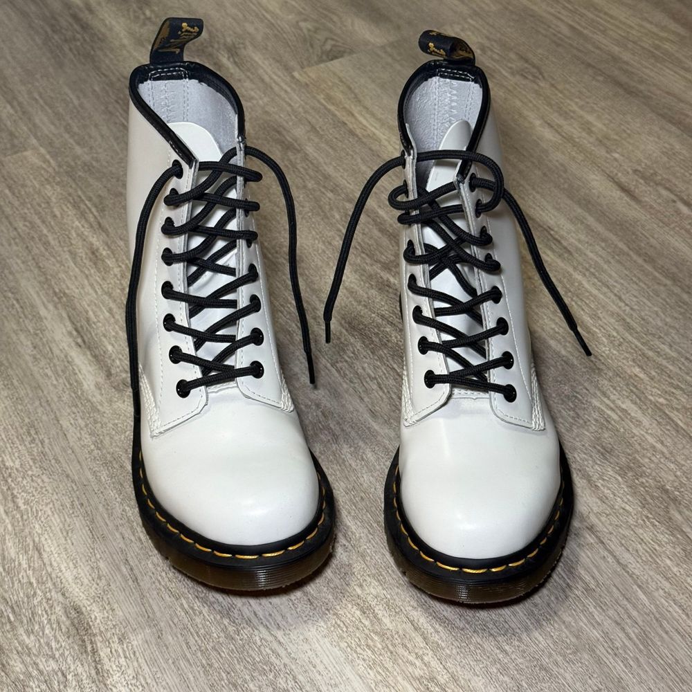 Dr. Martens white combat boots size 7